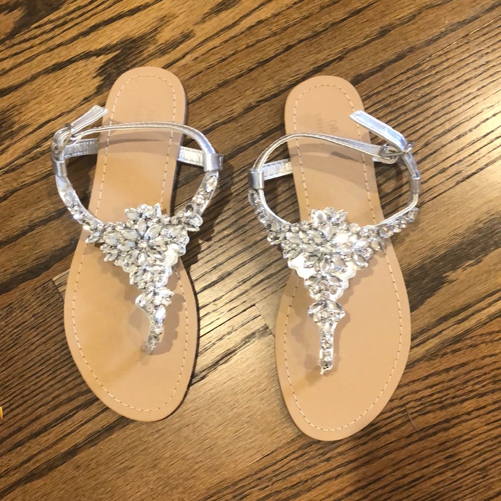 Silver Rhinestone sandals!